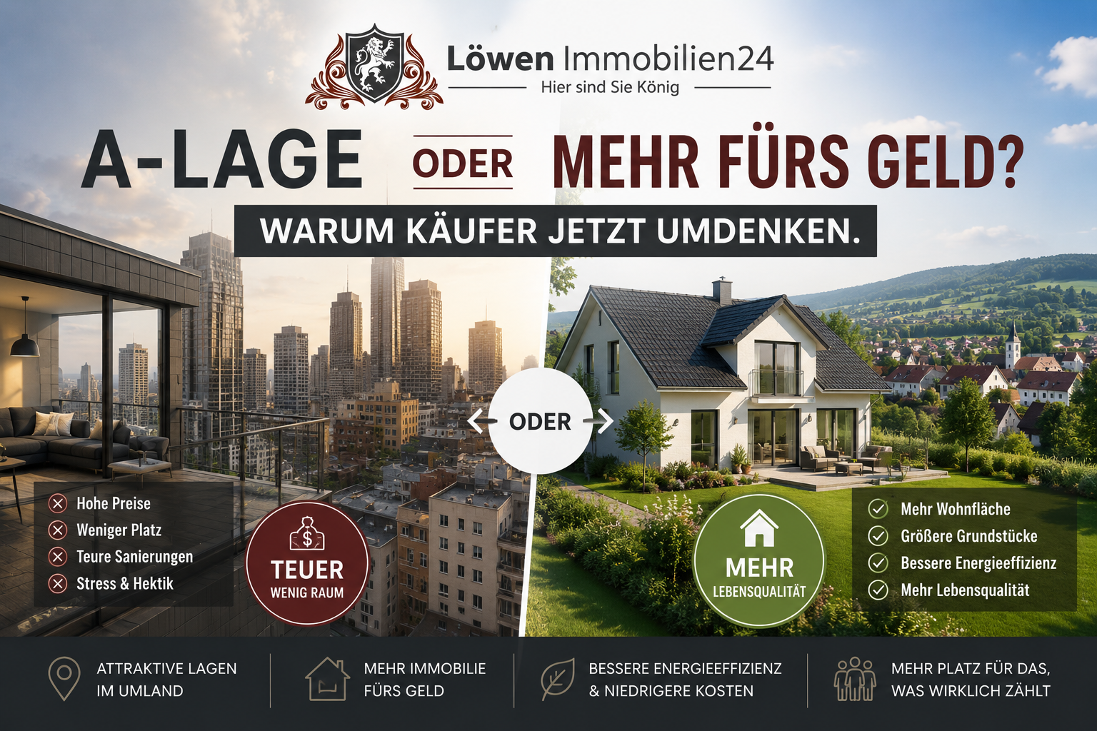 Der Blick über den Tellerrand: Warum sich der Immobilienkauf im Speckgürtel und in kleineren Städten lohnt