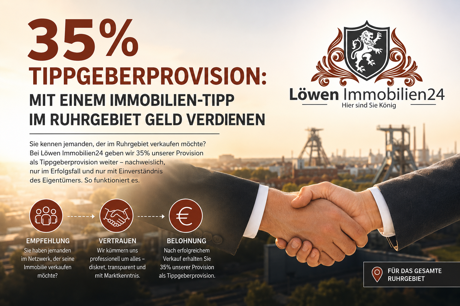 35% Tippgeberprovision: Mit einem Immobilien-Tipp im Ruhrgebiet Geld verdienen